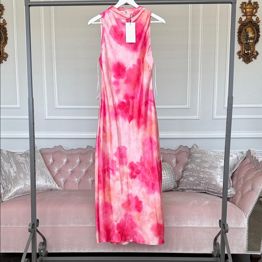 Zara Pink Tie-Dye Maxi Dress size large